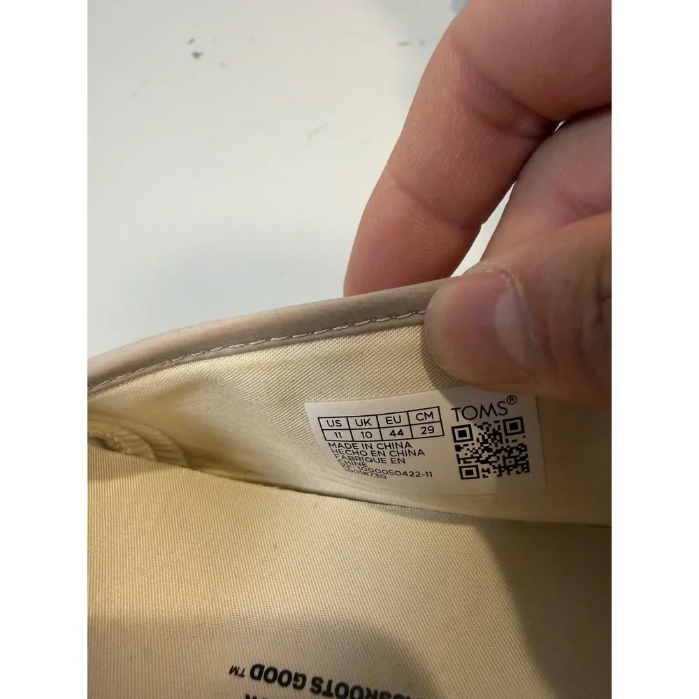 TOMS Men's Alpardata Slip-On‎ Casual Shoes - Beige Men size 11